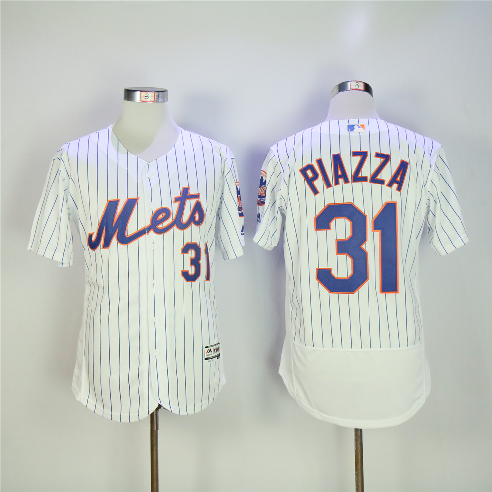 Men New York Mets #31 Piazza White Elite MLB Jerseys